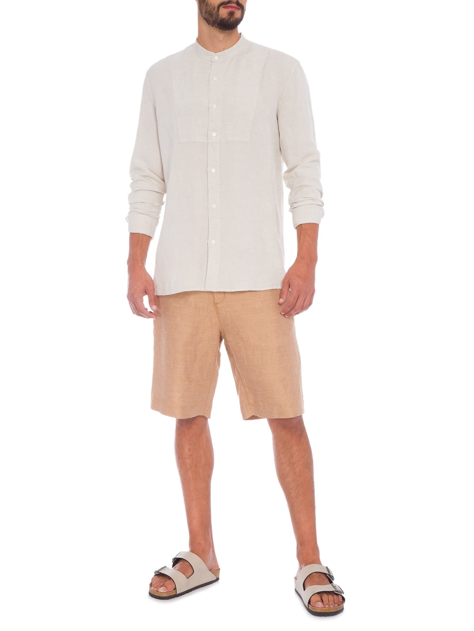 Bata Masculina Underlayer Manga Longa Bege Osklen
