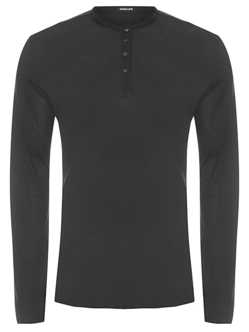Bata Masculina Visual Linen Yoke - Preto