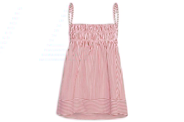 Bata Mia Tricoline Listras Feminino – Vermelho