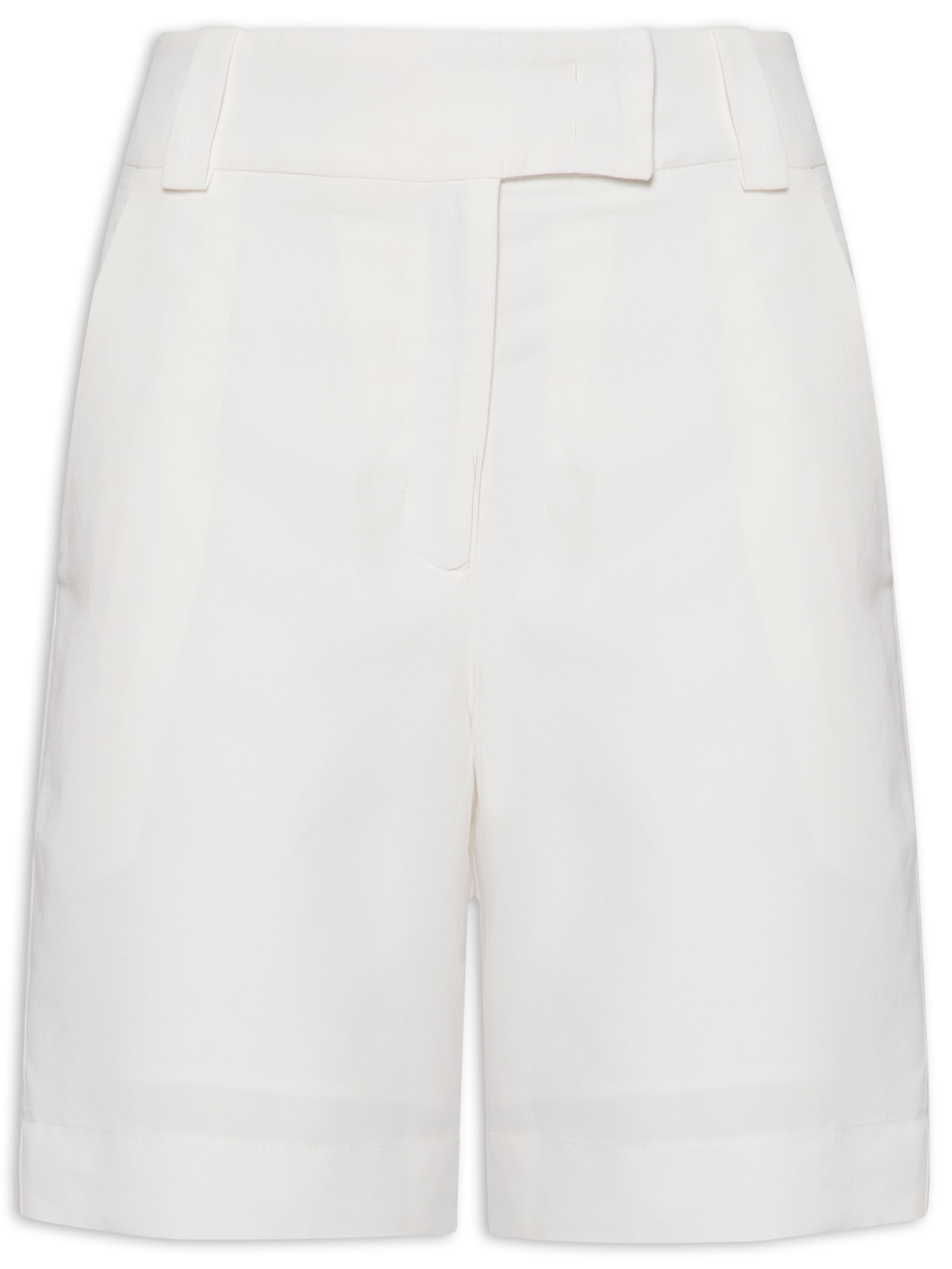 Bermuda Alfaiataria Linho Off White Maria Filó