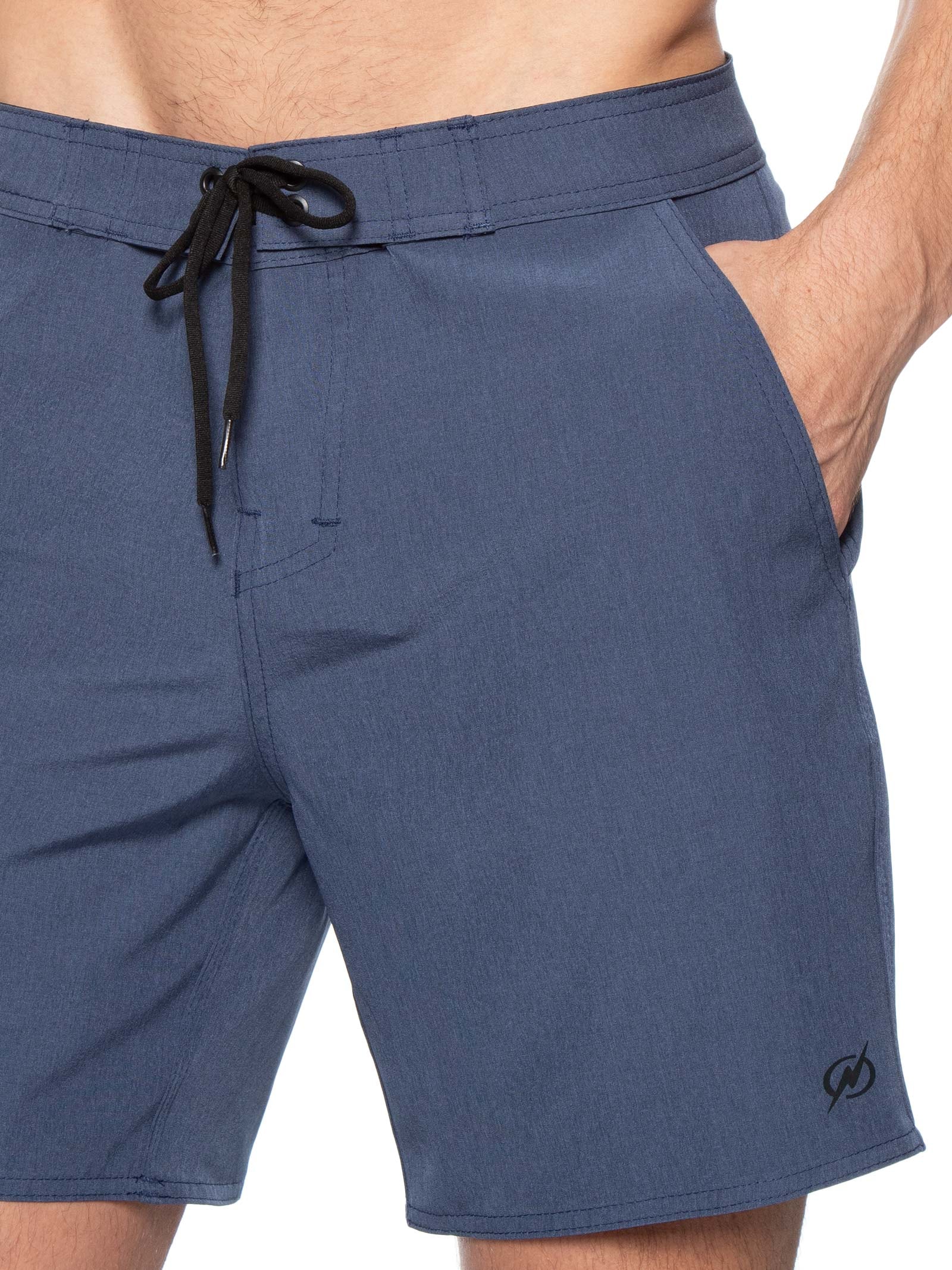 Bermuda Beachwear Maculino Midi Mescla Azul Blueman