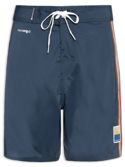 Bermuda Beachwear Masculina Aquaone Flex Roca Stripes - Azul