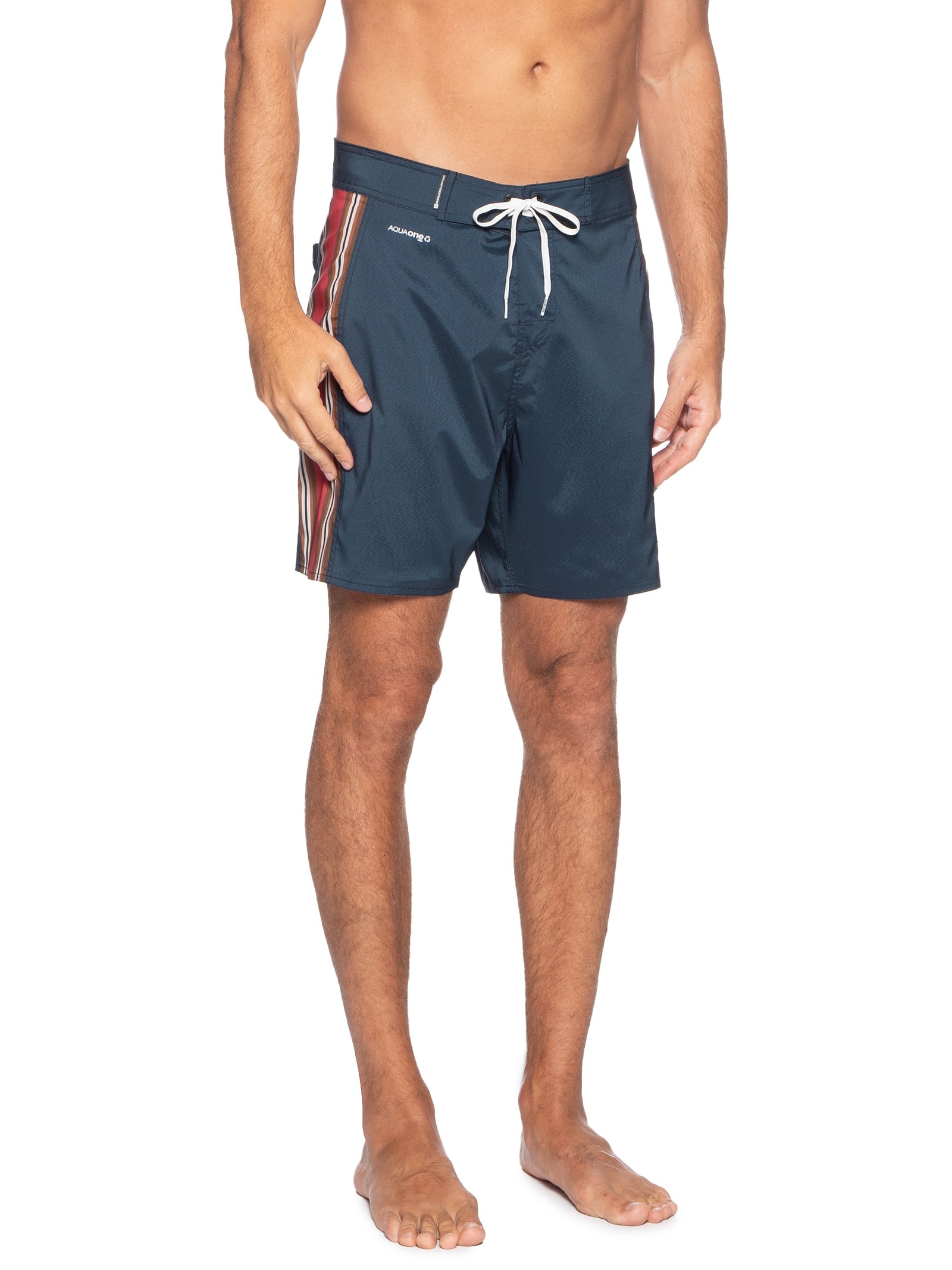Bermuda Beachwear  Masculina Aquaone Flex Roca Stripes Azul Osklen