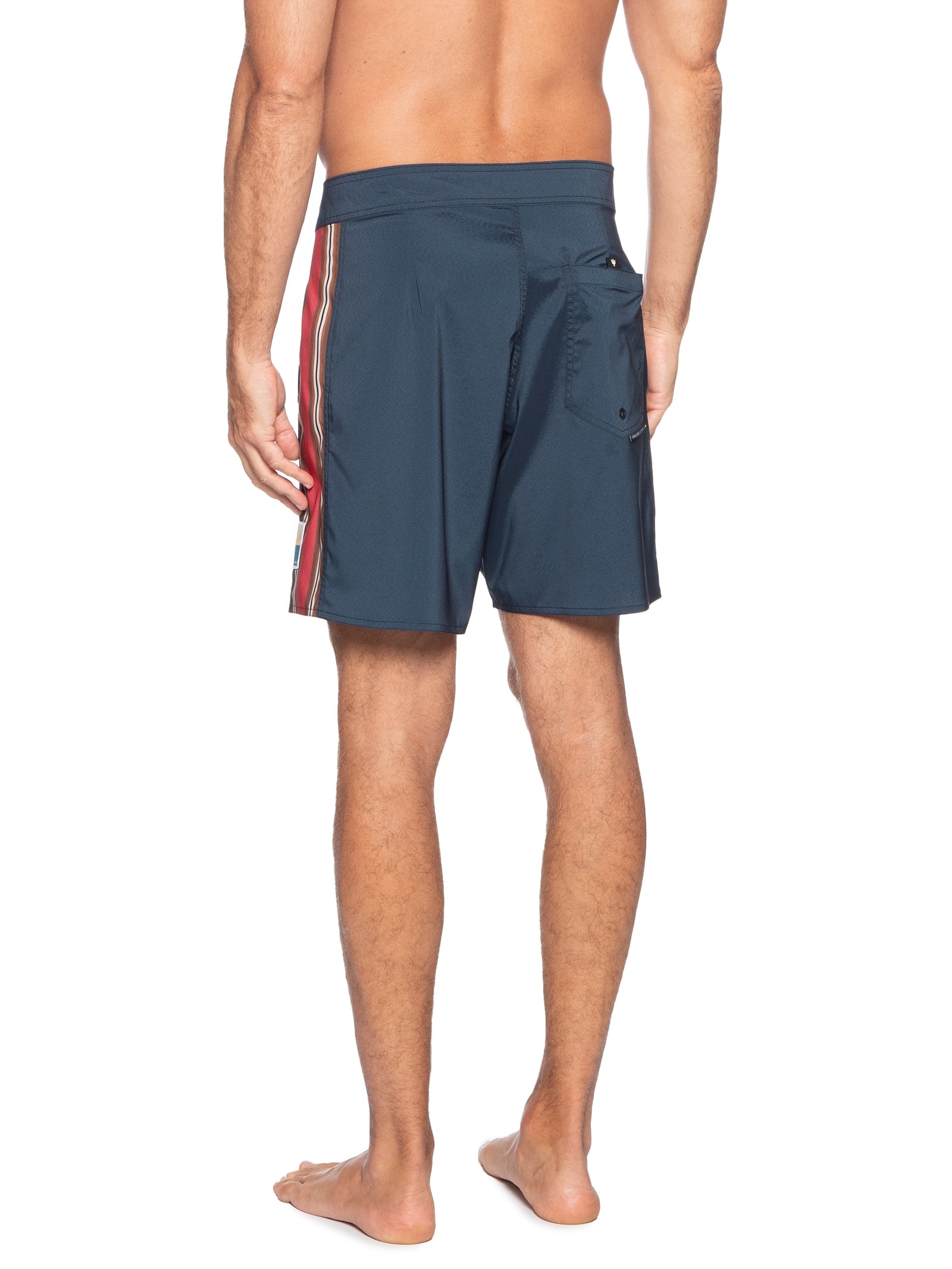 Bermuda Beachwear  Masculina Aquaone Flex Roca Stripes Azul Osklen