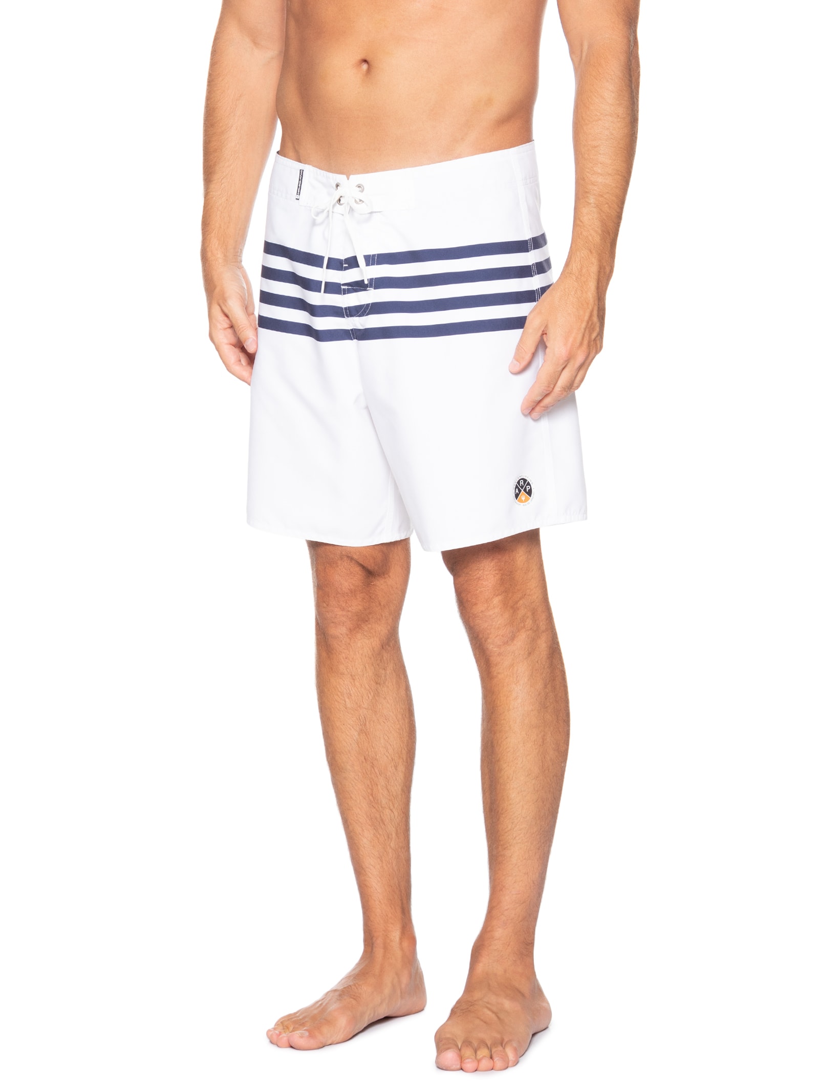 Bermuda Beachwear Masculina Classic Stripes  Branco Osklen