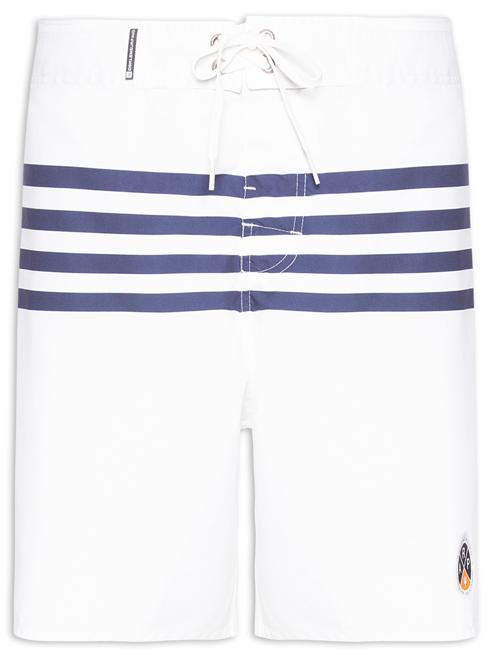 Bermuda Beachwear Masculina Classic Stripes  Branco Osklen