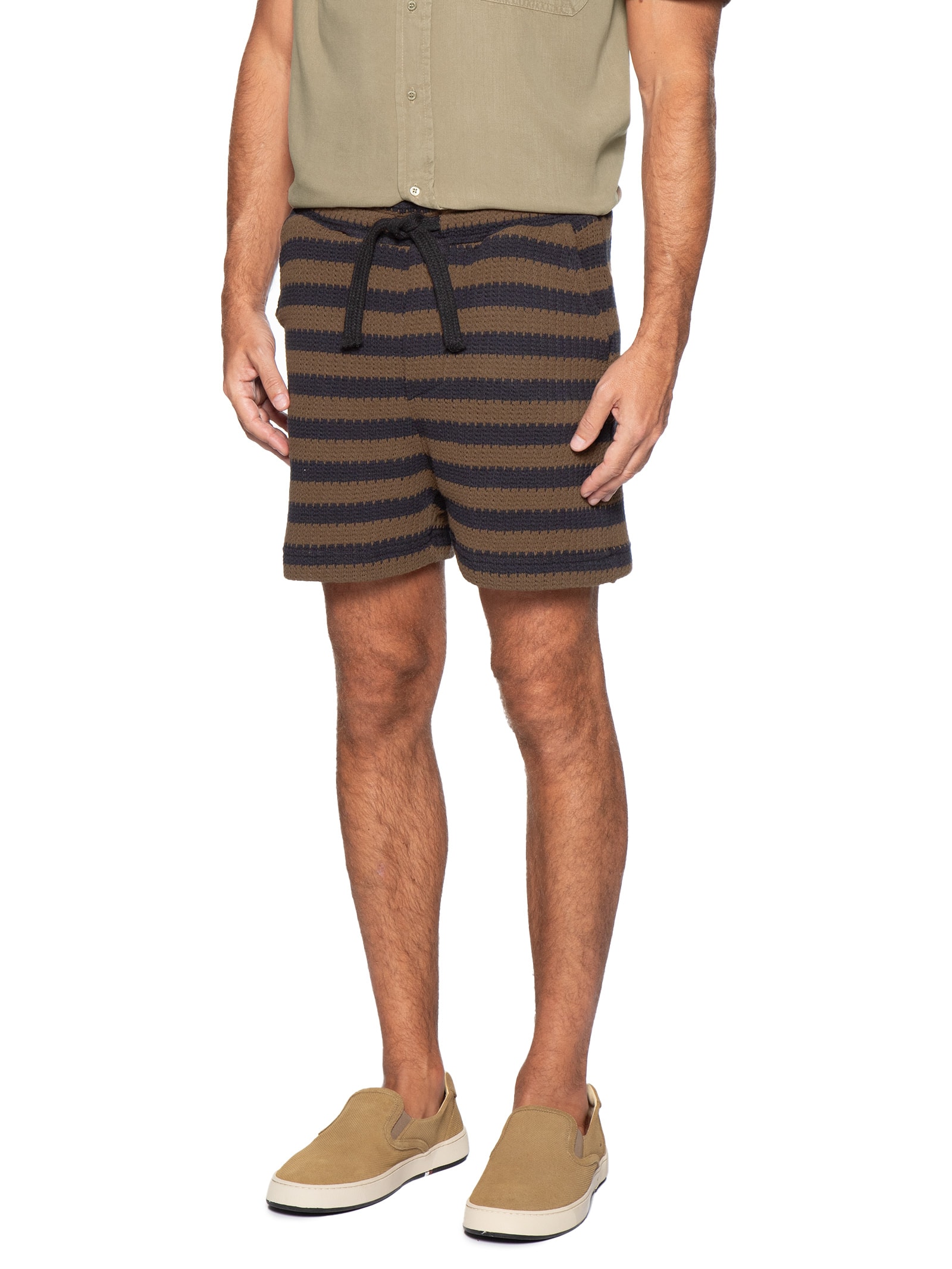 Bermuda Beachwear Masculina Color Stripes Knit New – Marrom Osklen