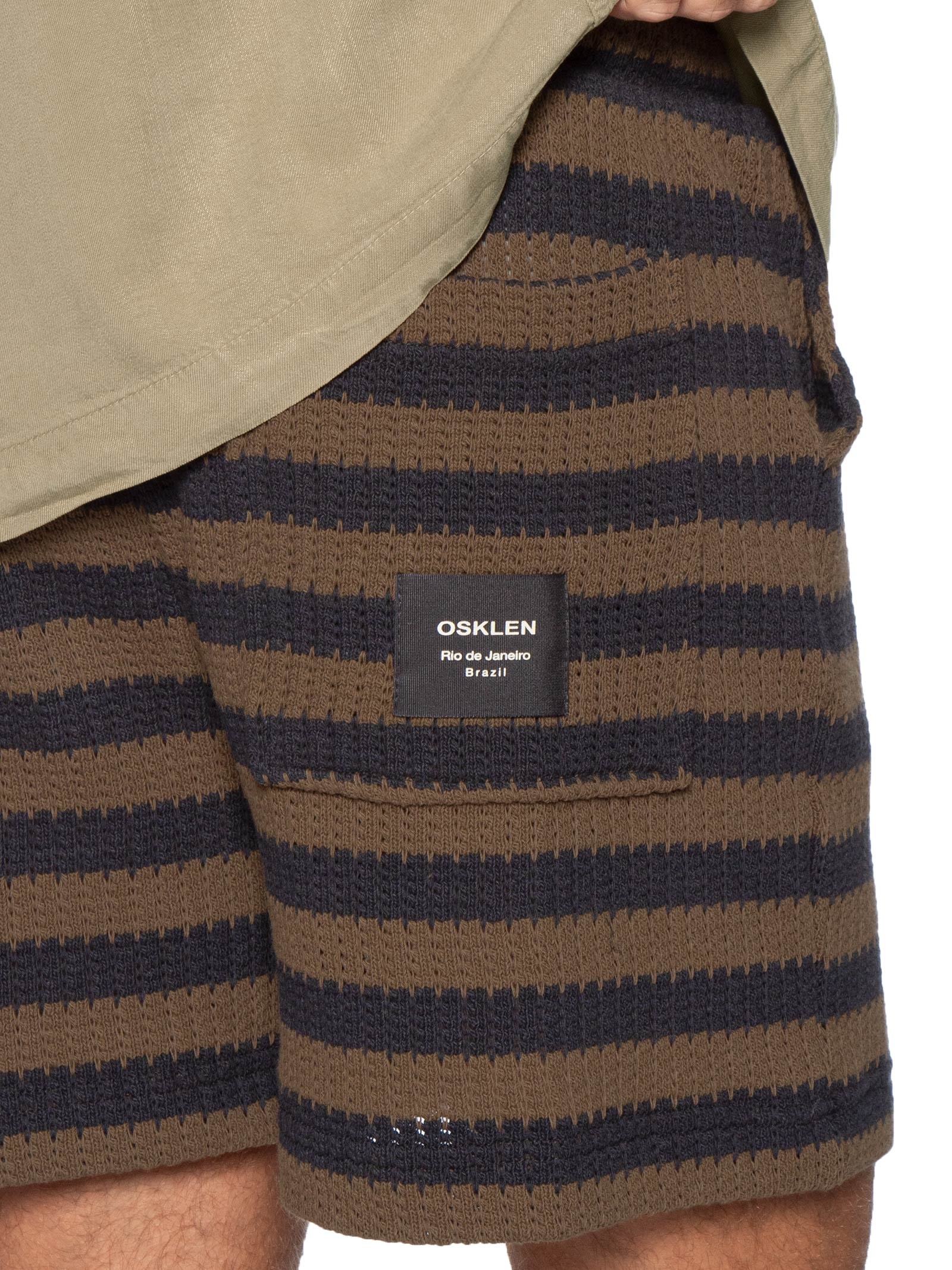 Bermuda Beachwear Masculina Color Stripes Knit New – Marrom Osklen