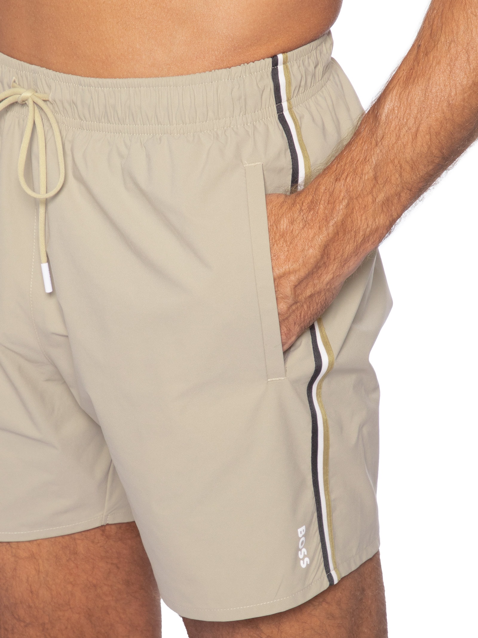 Bermuda Beachwear Masculina Iconic Bege Boss