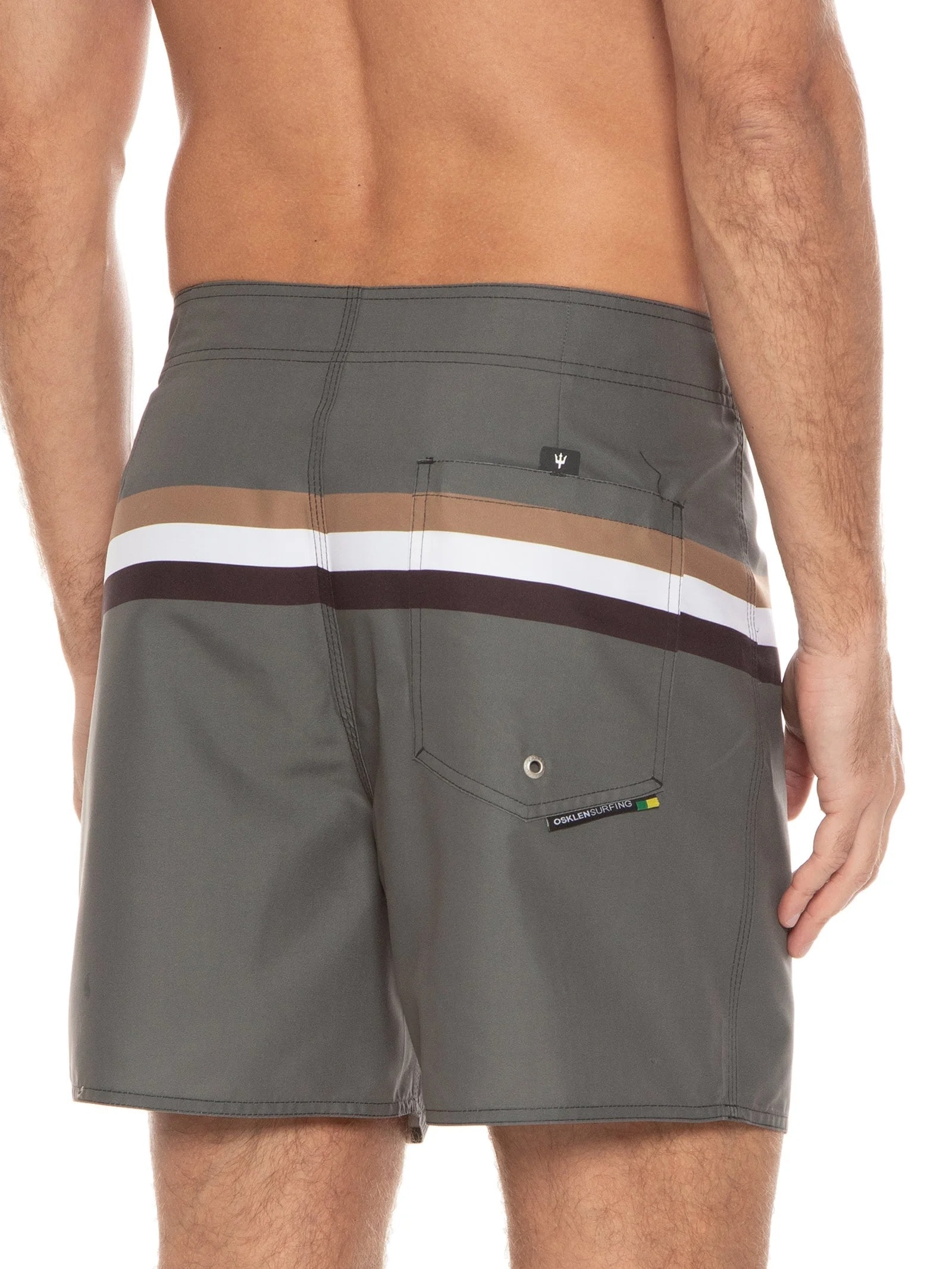 Bermuda Beachwear Masculina Soho Stripes  Verde Osklen