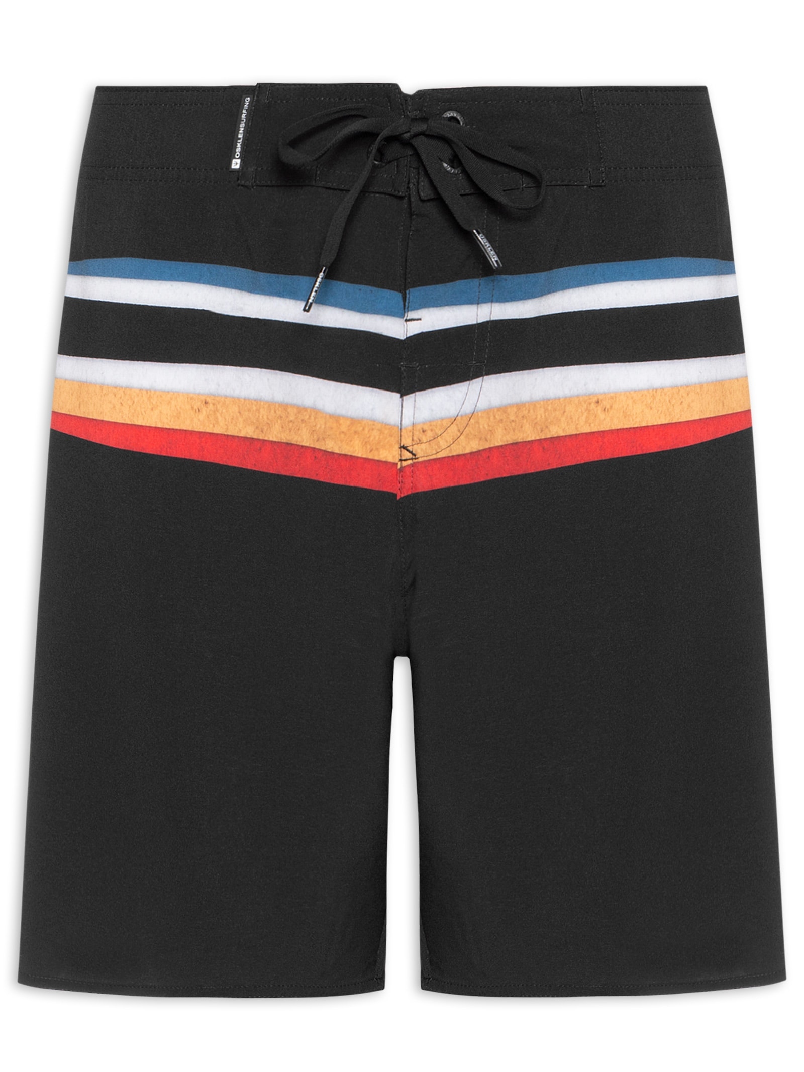 Bermuda Beachwear Masculina Tropicalia Stripes  Preto Osklen