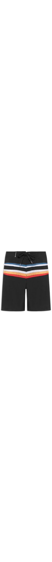 Bermuda Beachwear Masculina Tropicalia Stripes - Preto