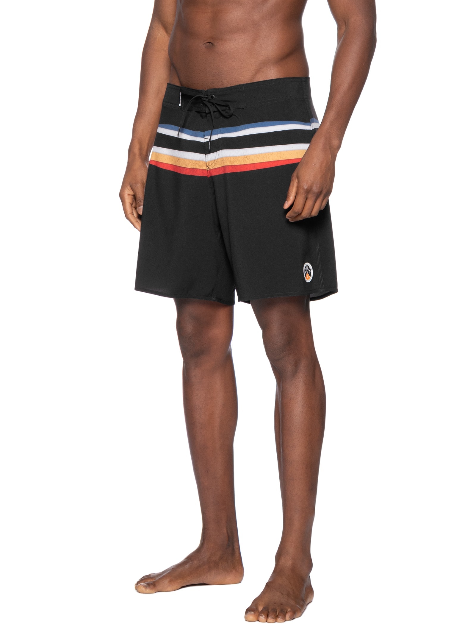 Bermuda Beachwear Masculina Tropicalia Stripes  Preto Osklen