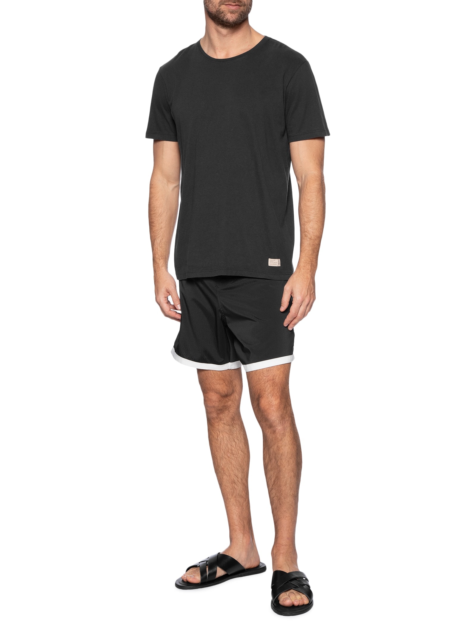 Bermuda Beachwear Masculino Aquaone Flex Malibu Preto Osklen