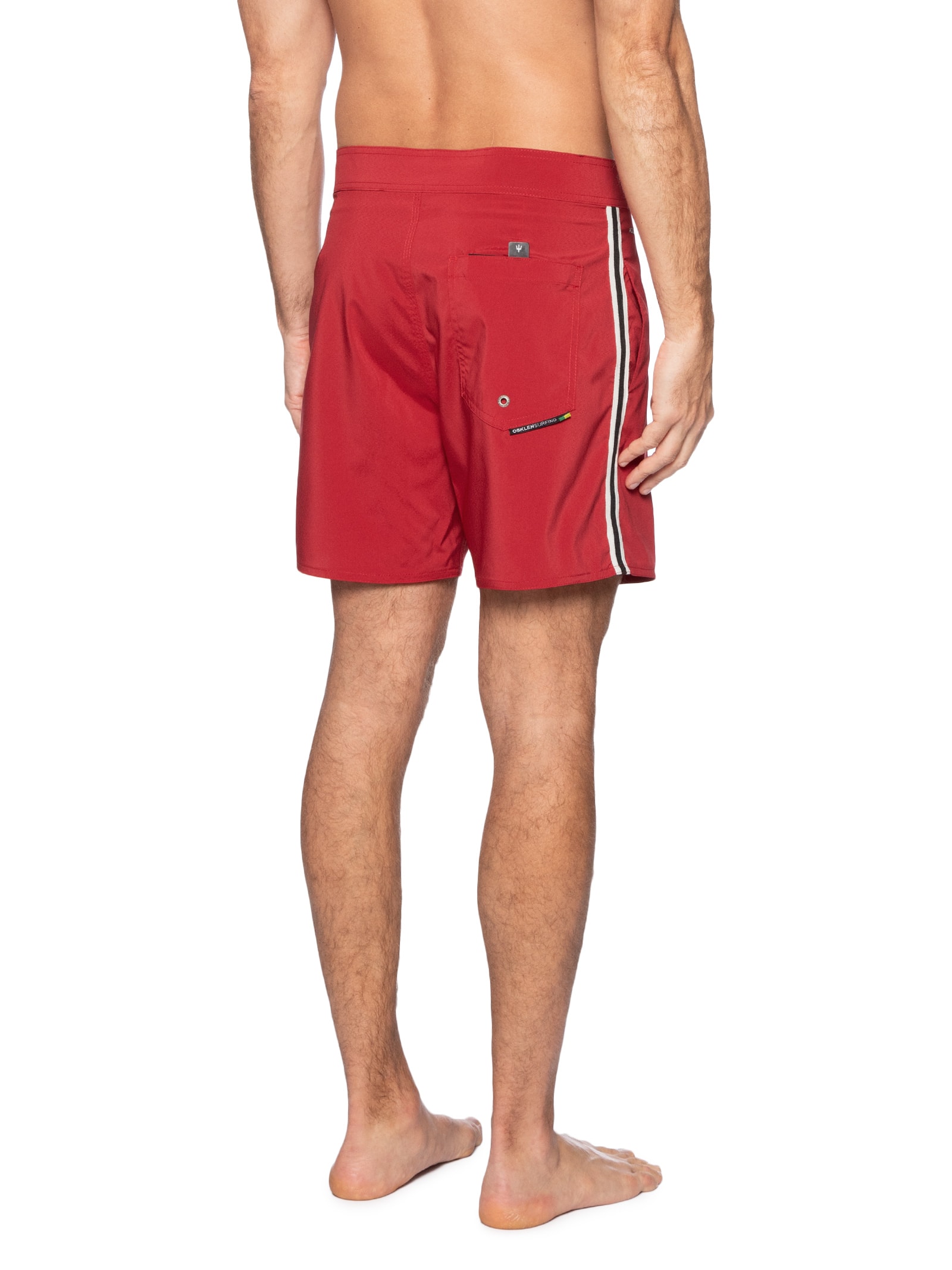 Bermuda Beachwear Masculino Aquaone Flex Stripes Vermelho Osklen
