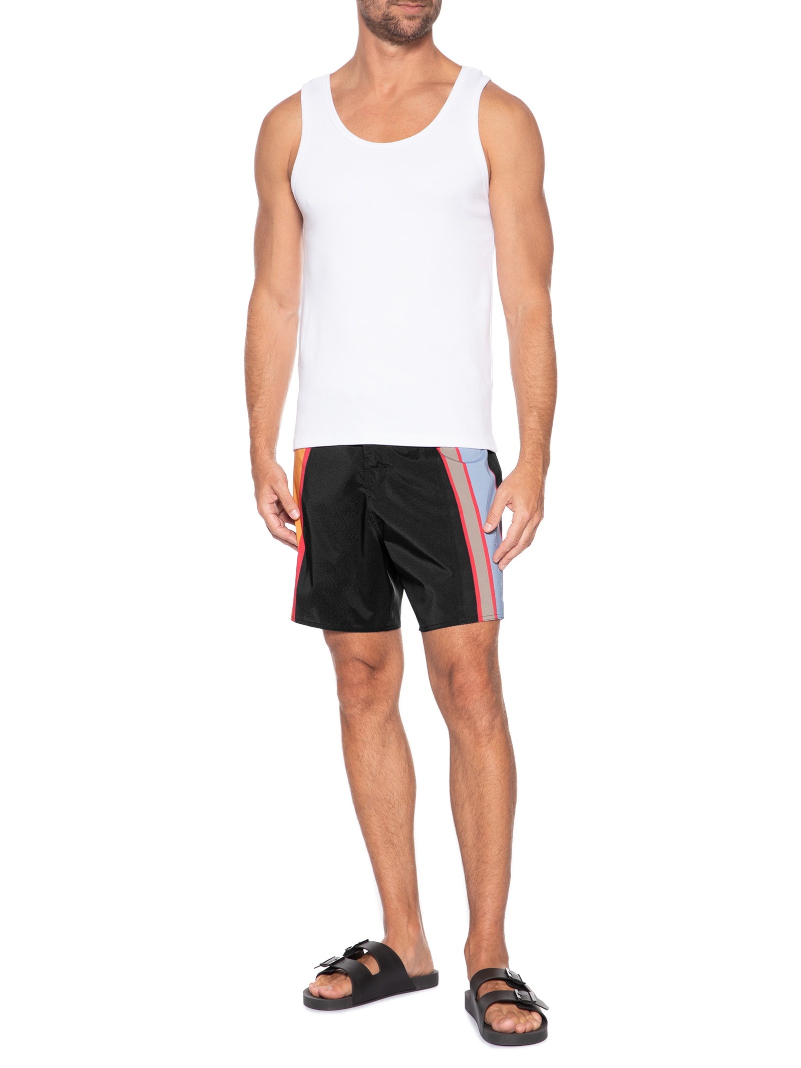 Bermuda Beachwear Masculino Aquaone Flex Triangle Preto Osklen