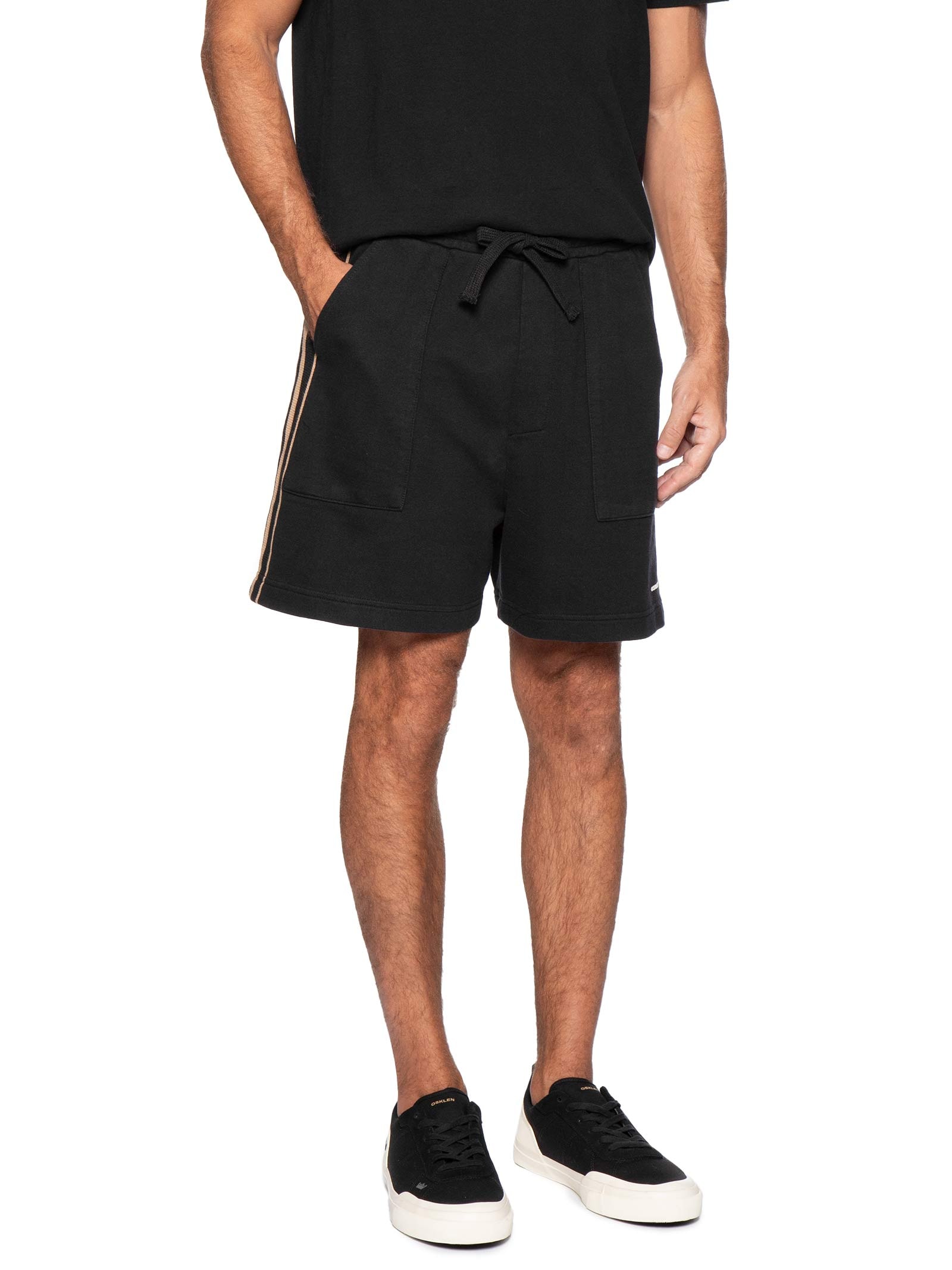 Bermuda Beachwear Pranchão Stripes Masculina – Preto Osklen