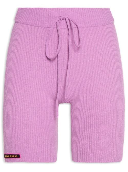 Bermuda Biker Canelada Tricot - Lilás
