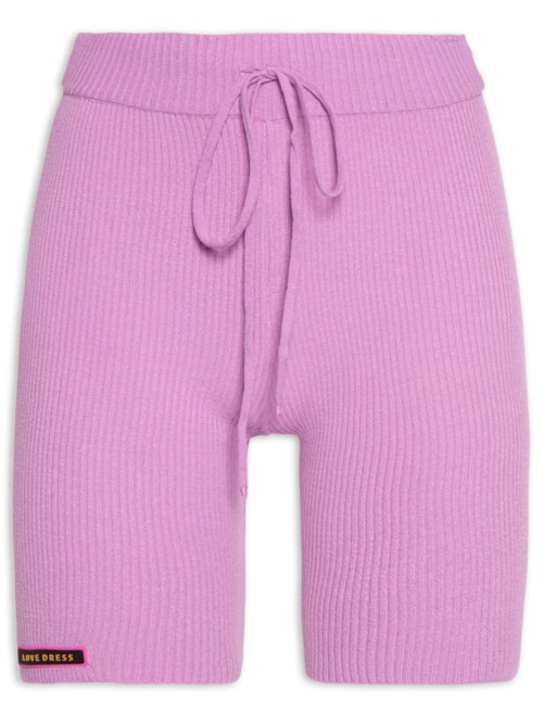 Bermuda Biker Canelada Tricot – Lilás