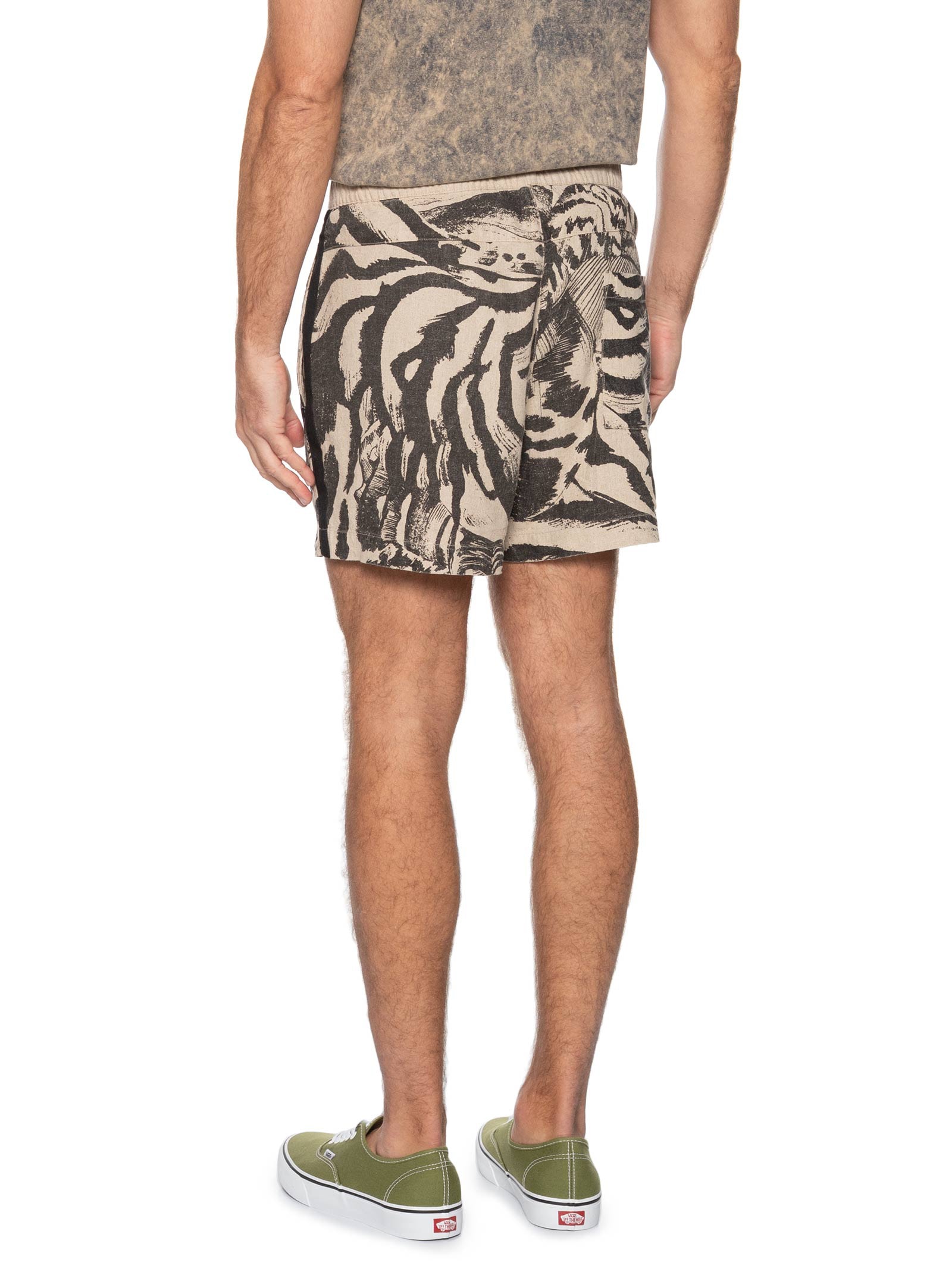 Bermuda Casual Masculina Linen Pj Concha Noturna  Bege Osklen