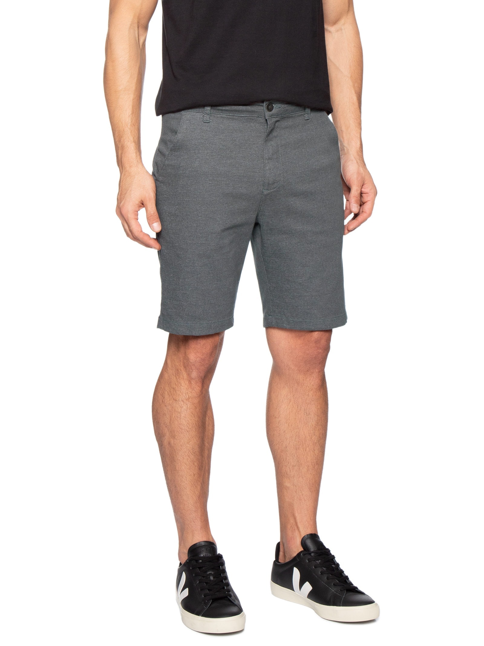 Bermuda Chino Masculina Clássico Moline Cinza Aramis
