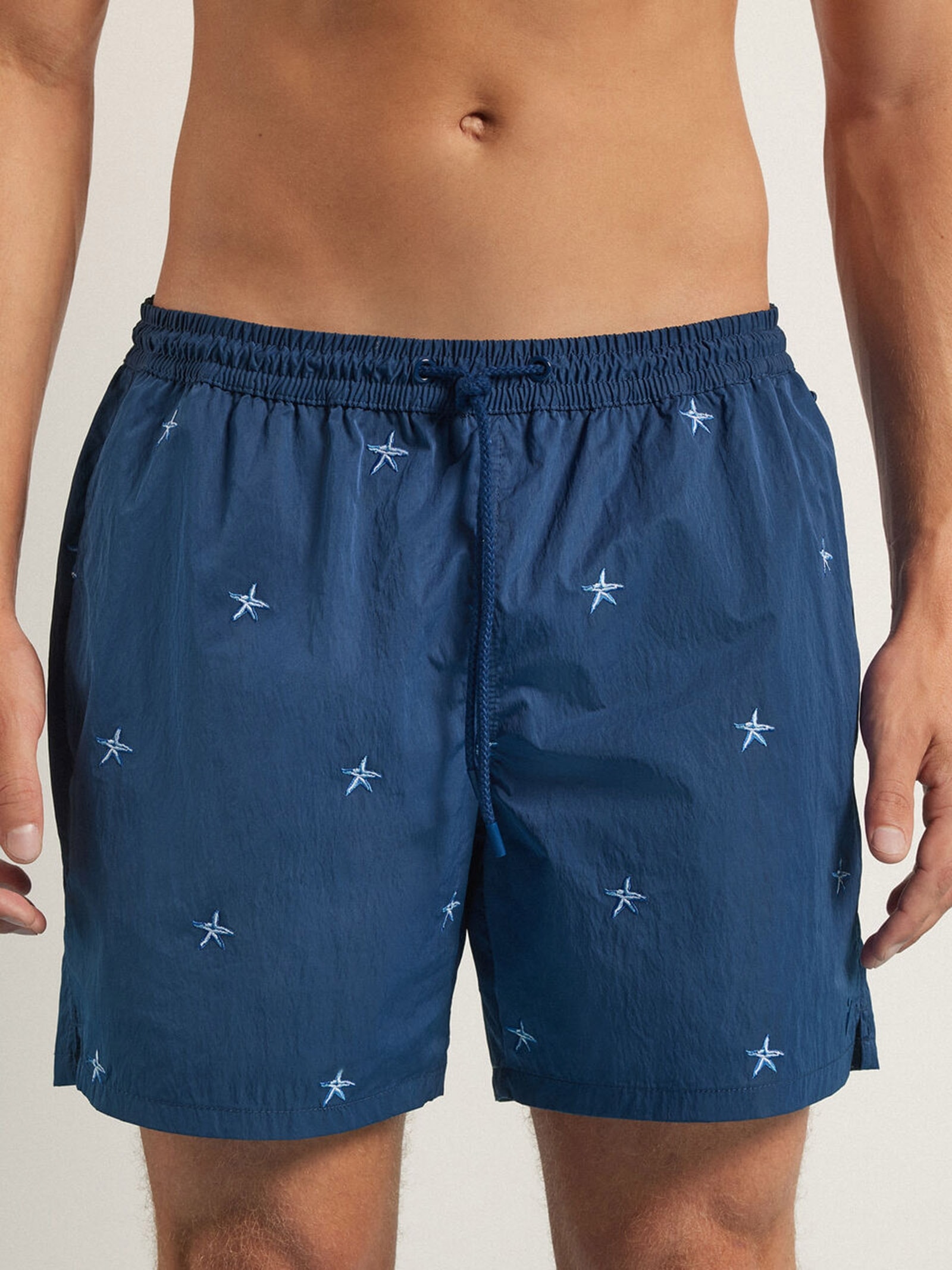 Bermuda De Banho Com Bordado De Estrelas-Do-Mar Azul Intimissimi