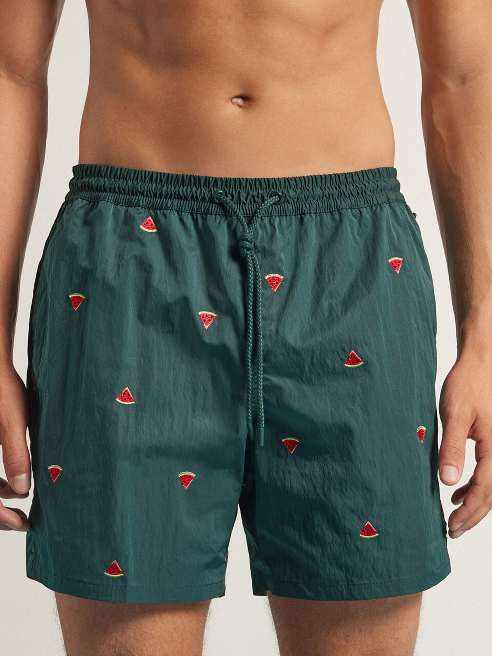 Bermuda De Banho Com Bordado De Melancias Verde Intimissimi