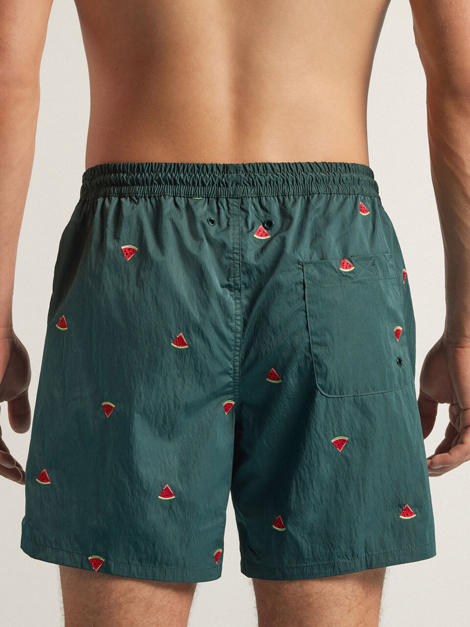 Bermuda De Banho Com Bordado De Melancias Verde Intimissimi