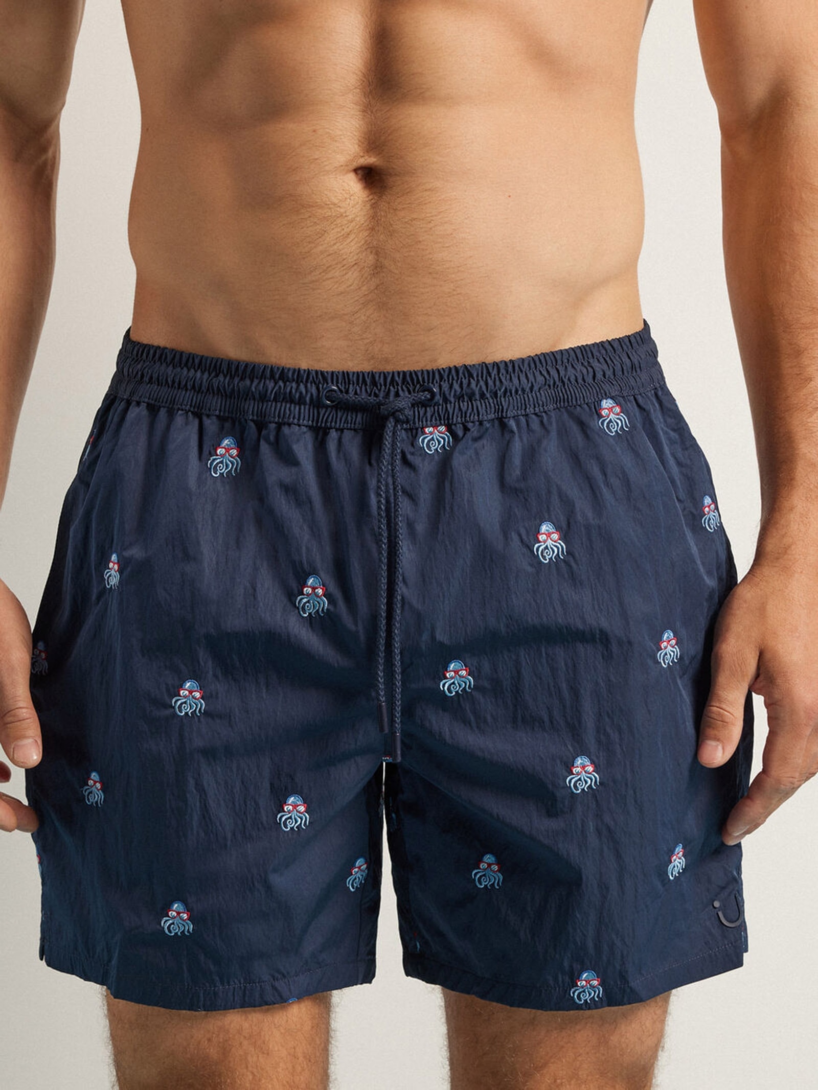 Bermuda De Banho Com Bordado De Polvos Azul Intimissimi