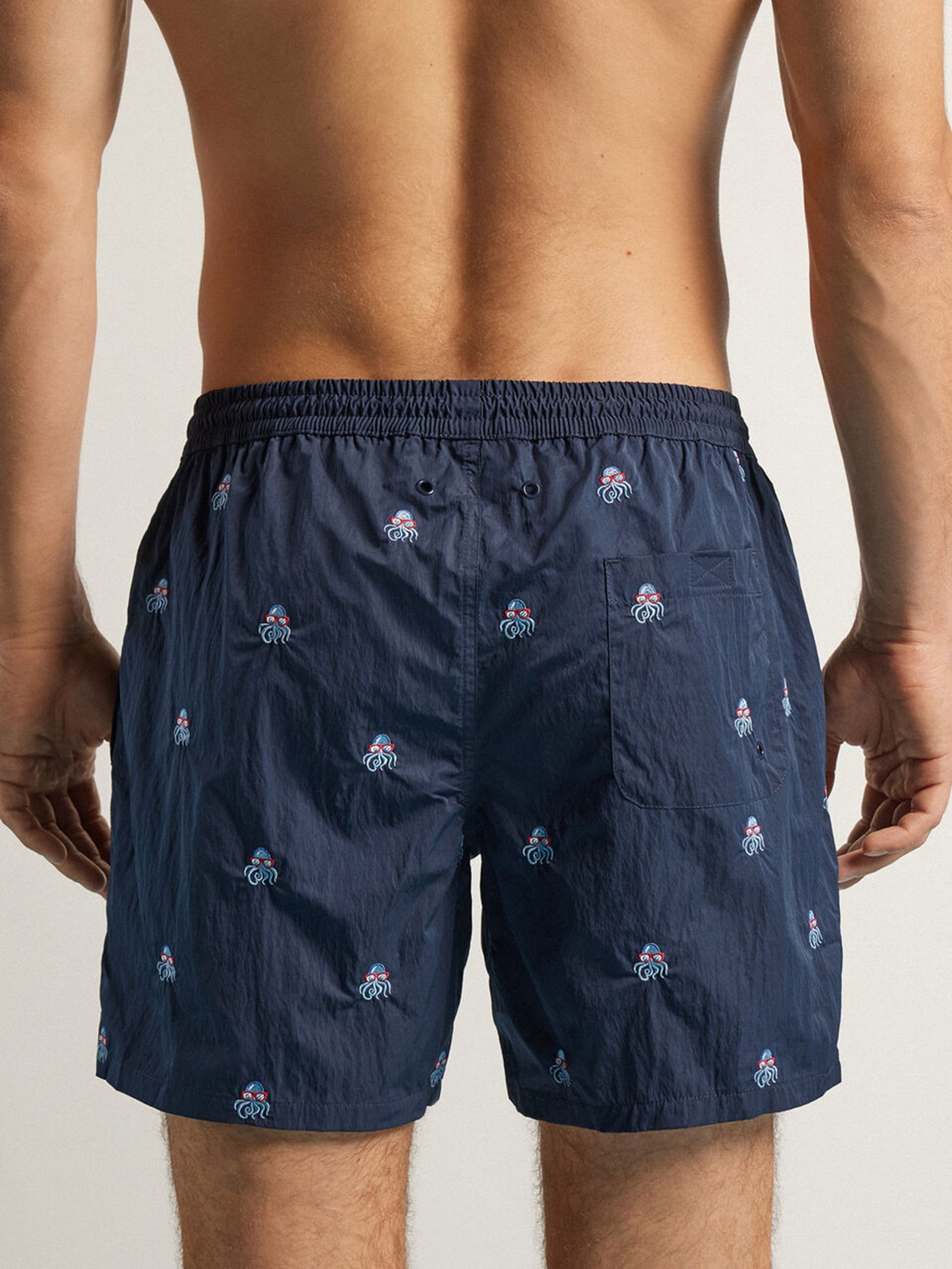 Bermuda De Banho Com Bordado De Polvos Azul Intimissimi