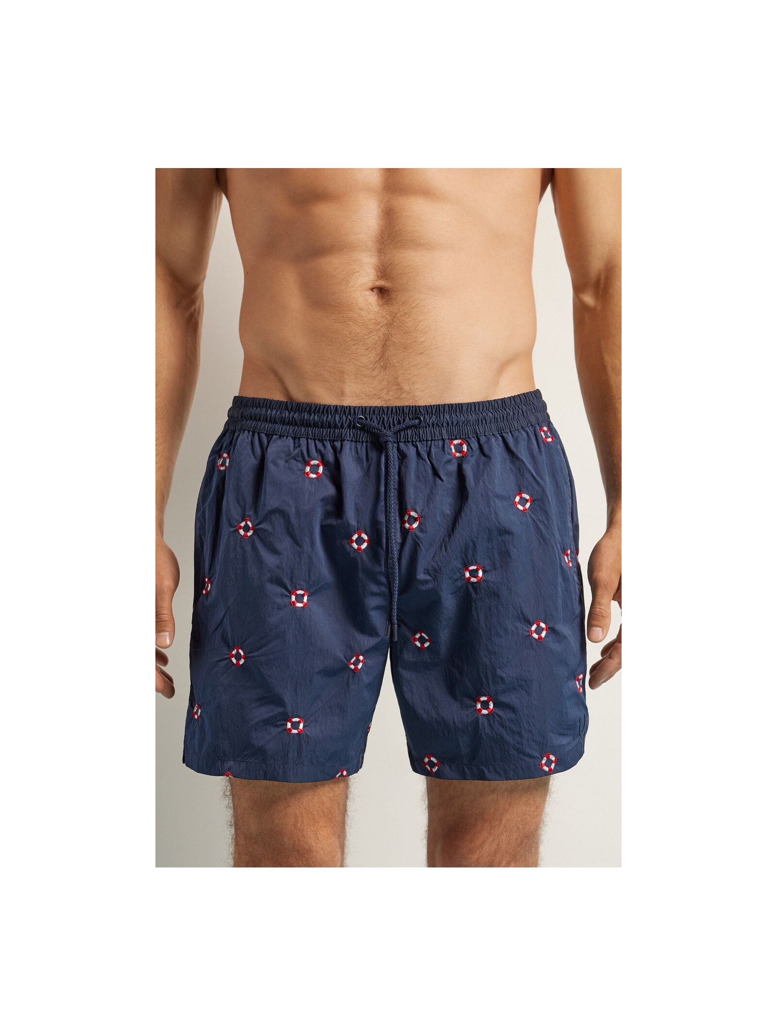Bermuda De Banho Com Bordado Salva-Vidas Azul Intimissimi