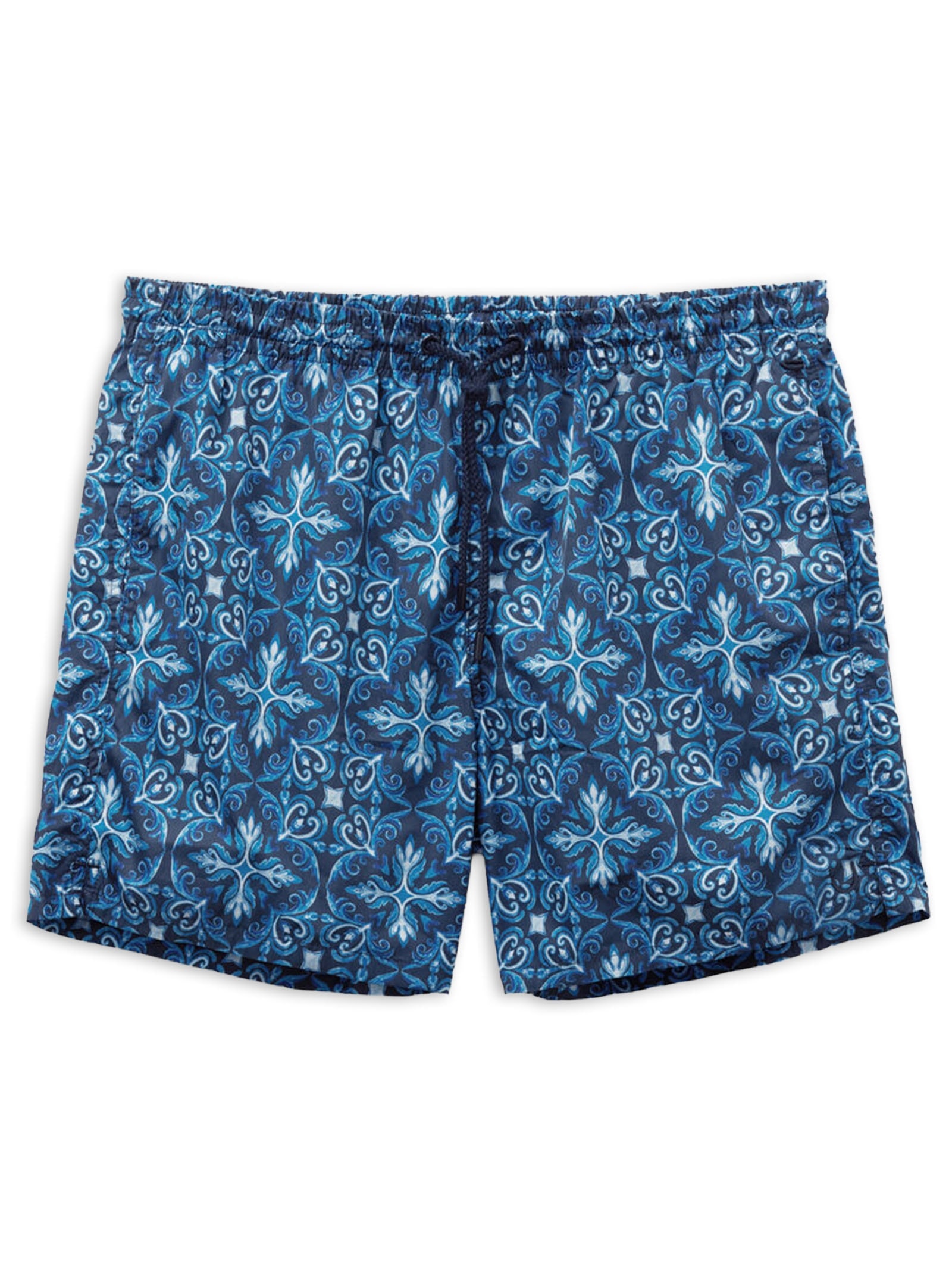 Bermuda De Banho Com Estampa De Azulejos Azul Intimissimi