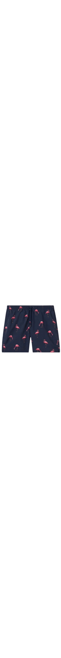 Bermuda De Banho Com Estampa De Flamingos - Azul