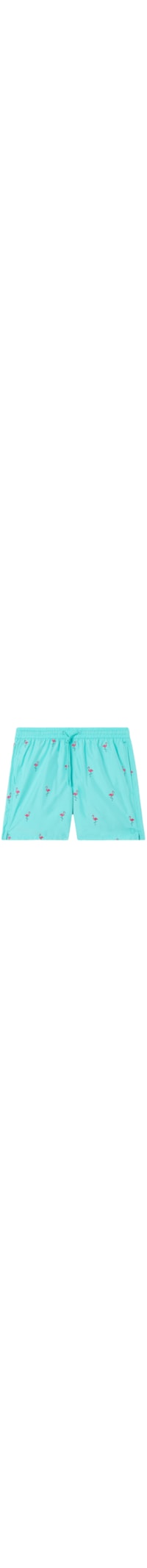 Bermuda De Banho Com Estampa De Flamingos - Verde