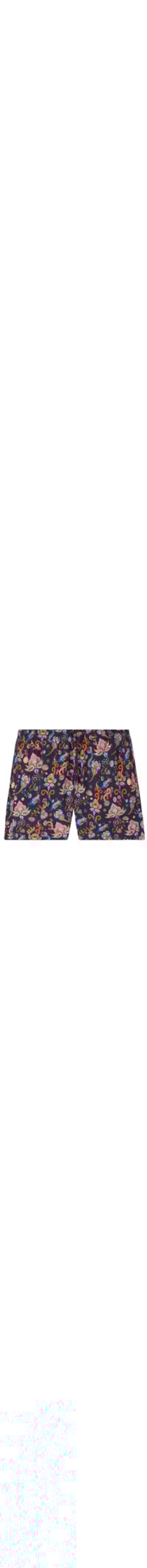 Bermuda De Banho Com Estampa De Flores De Cashmere - Azul