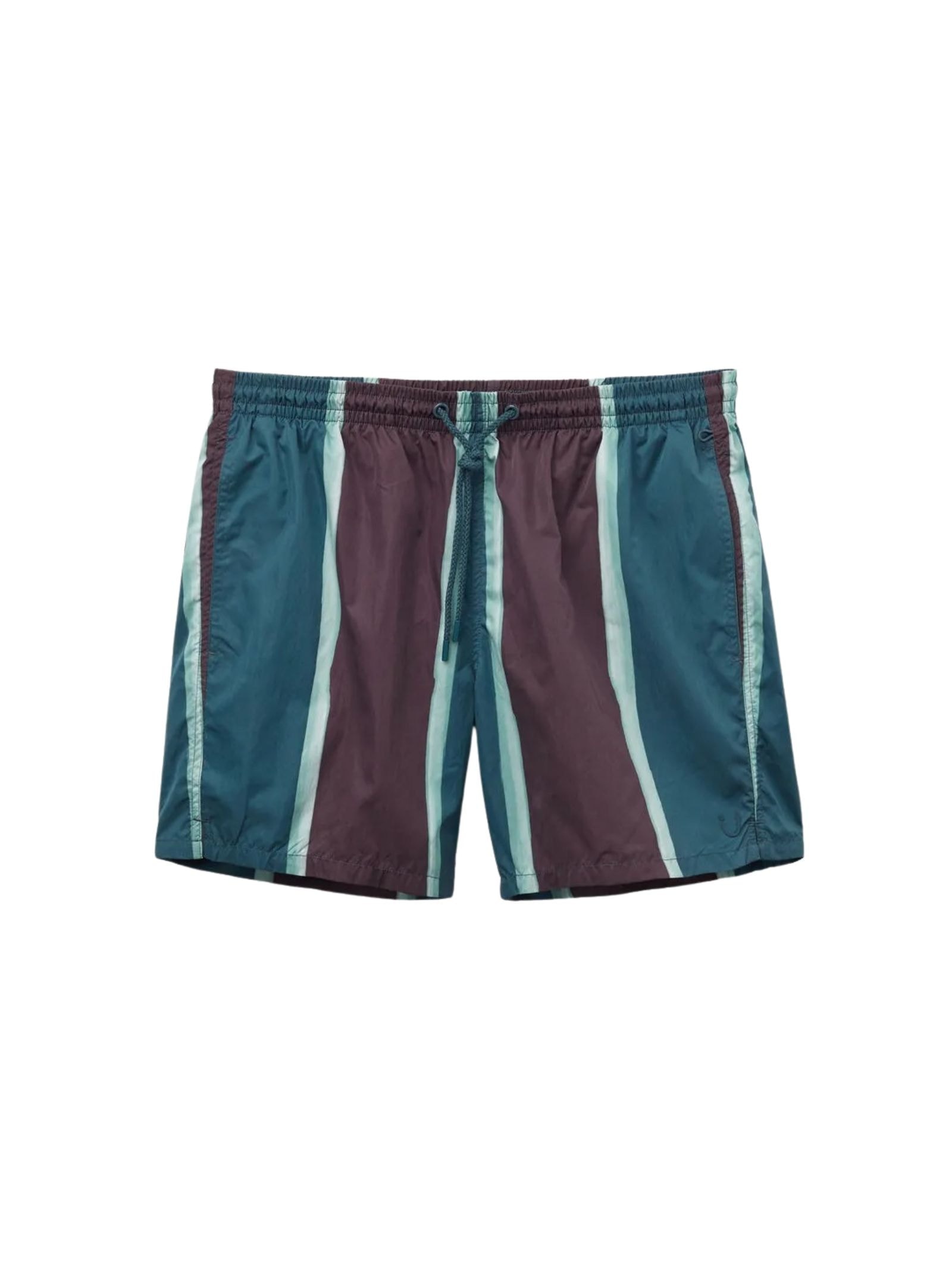 Bermuda De Banho Com Estampa De Listras Azul Calzedonia