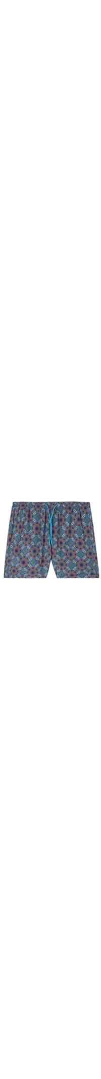 Bermuda De Banho Com Estampa Geométrica Paisley - Azul