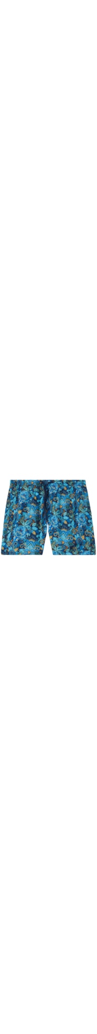Bermuda De Banho Com Estampa Paisley - Azul