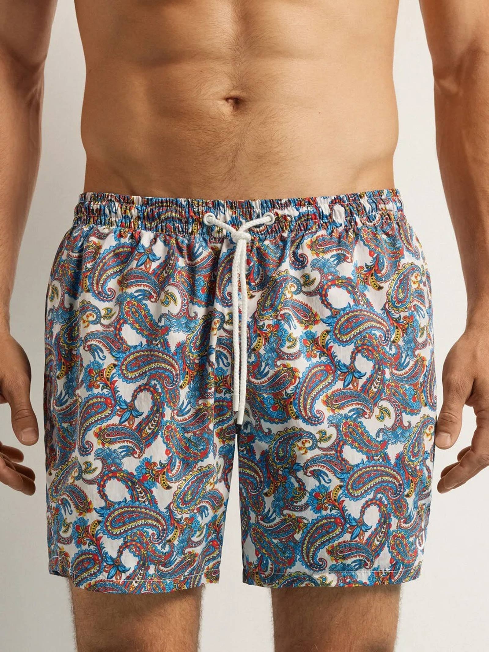 Bermuda De Banho Com Estampa Paisley Azul Intimissimi