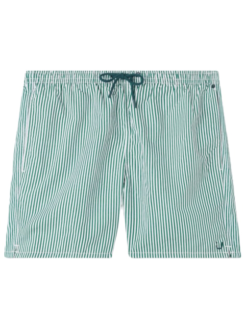 Bermuda De Banho Com Padrão De Listras - Verde
