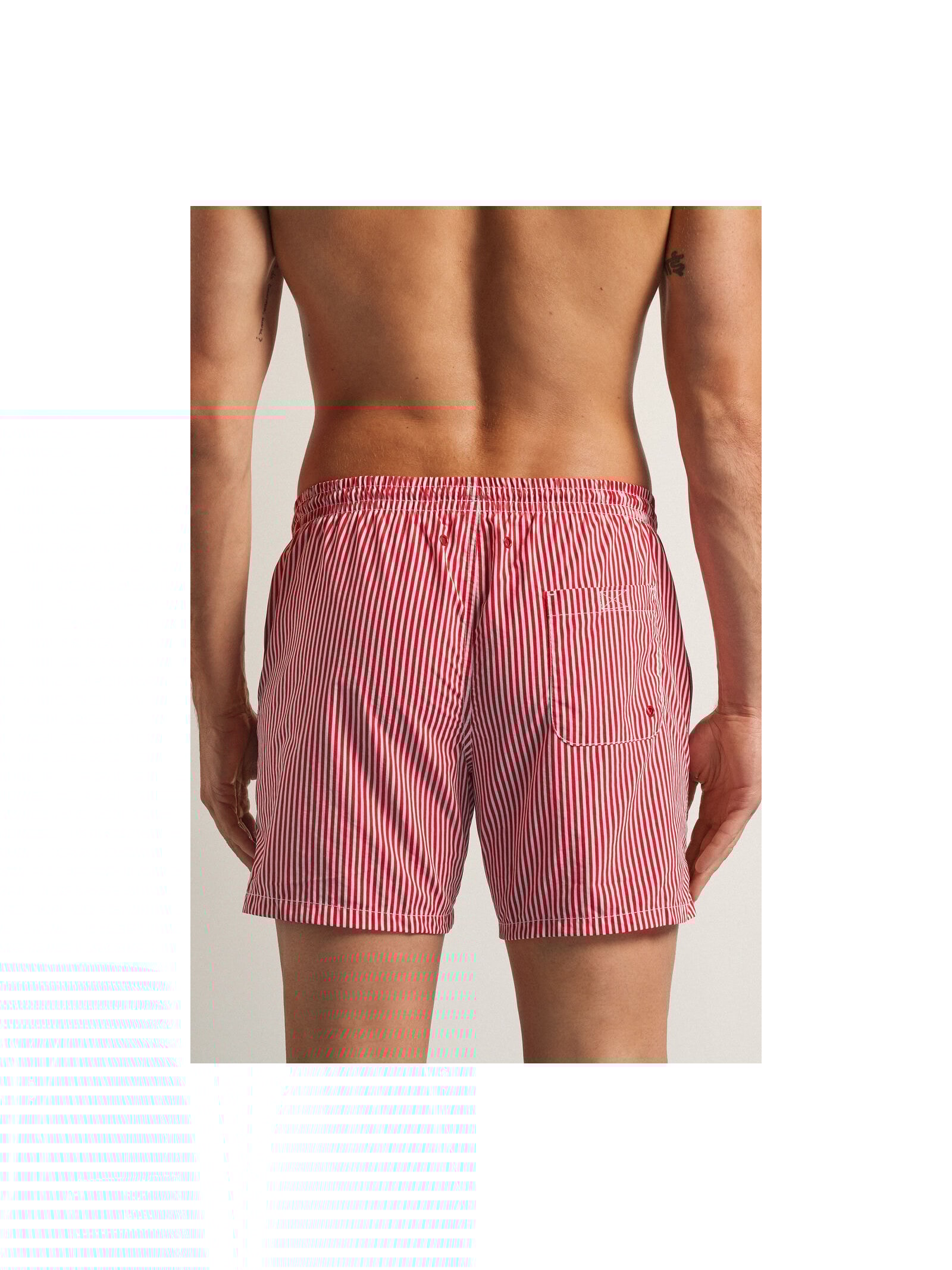 Bermuda De Banho Listrada Vermelho Intimissimi