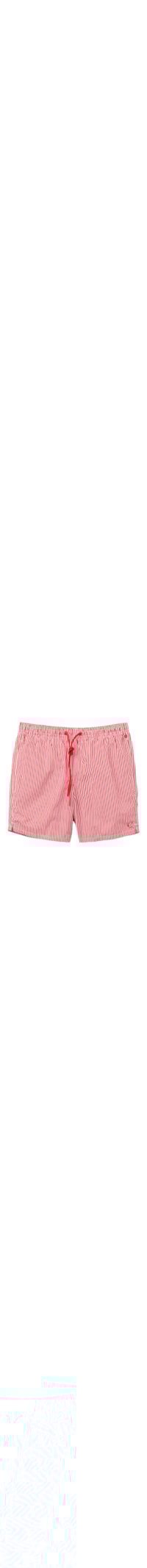 Bermuda De Banho Listrada - Vermelho