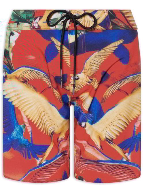 Bermuda De Praia Arara Color - Vermelho