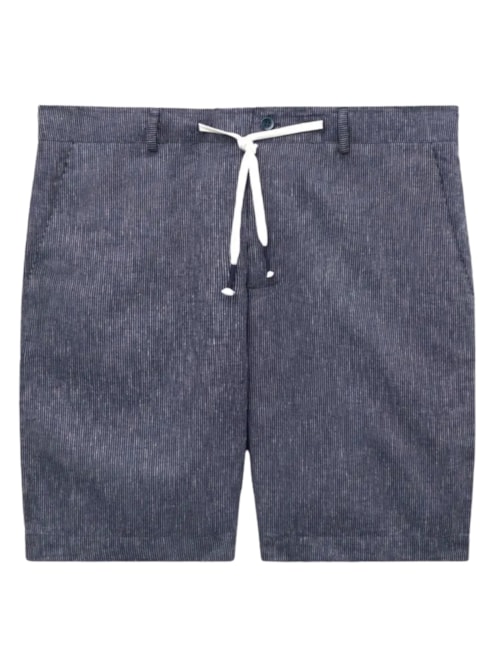 Bermuda Em Linho e Algodão – Azul