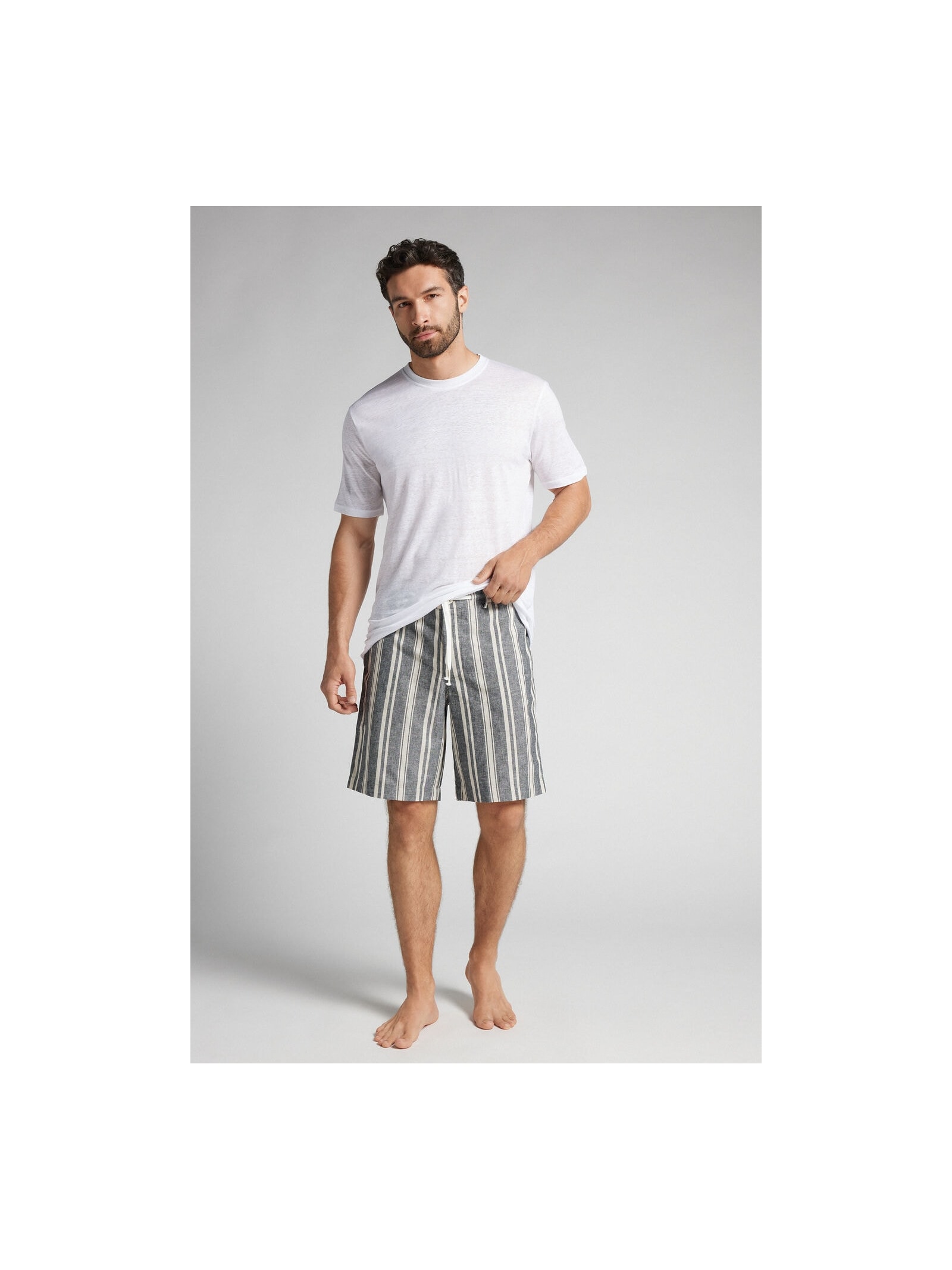 Bermuda Em Linho e Algodão Cinza Intimissimi