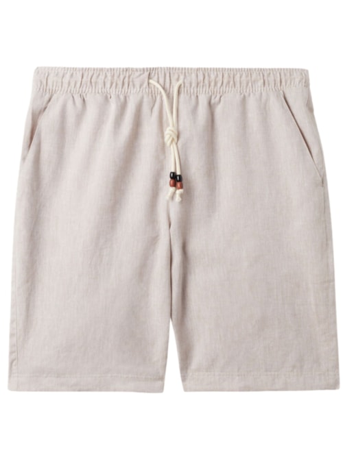 Bermuda Em Linho e Algodão - Off-White