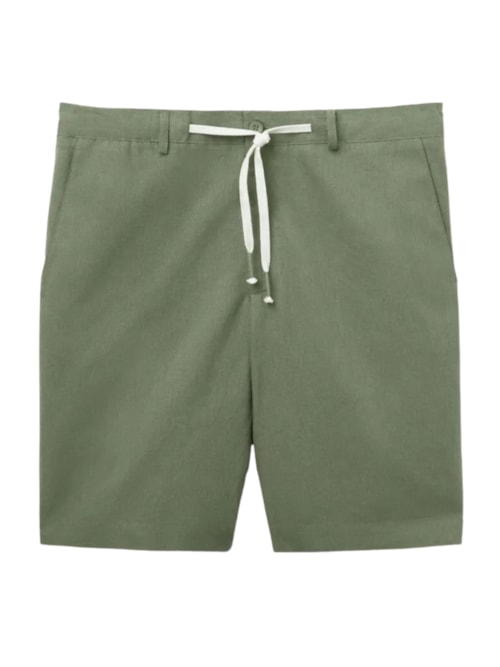 Bermuda Em Linho e Algodão – Verde
