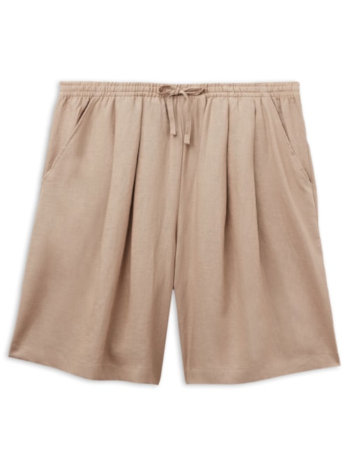 Bermuda Em Linho e Viscose – Bege