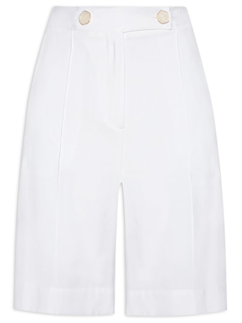 Bermuda Feminina Abotoamento Duplo Highline - Branco