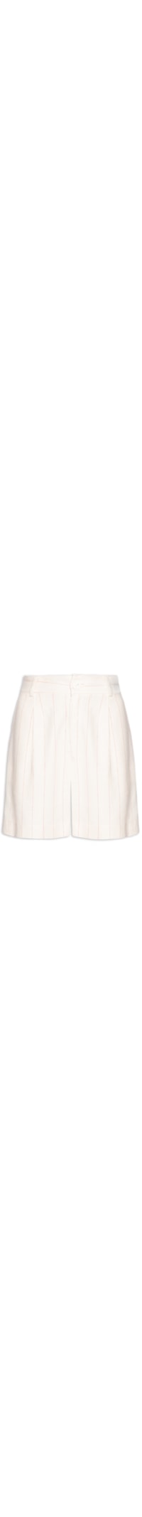 Bermuda Feminina Alf Linho Padrão Listra Pulsar - Off White